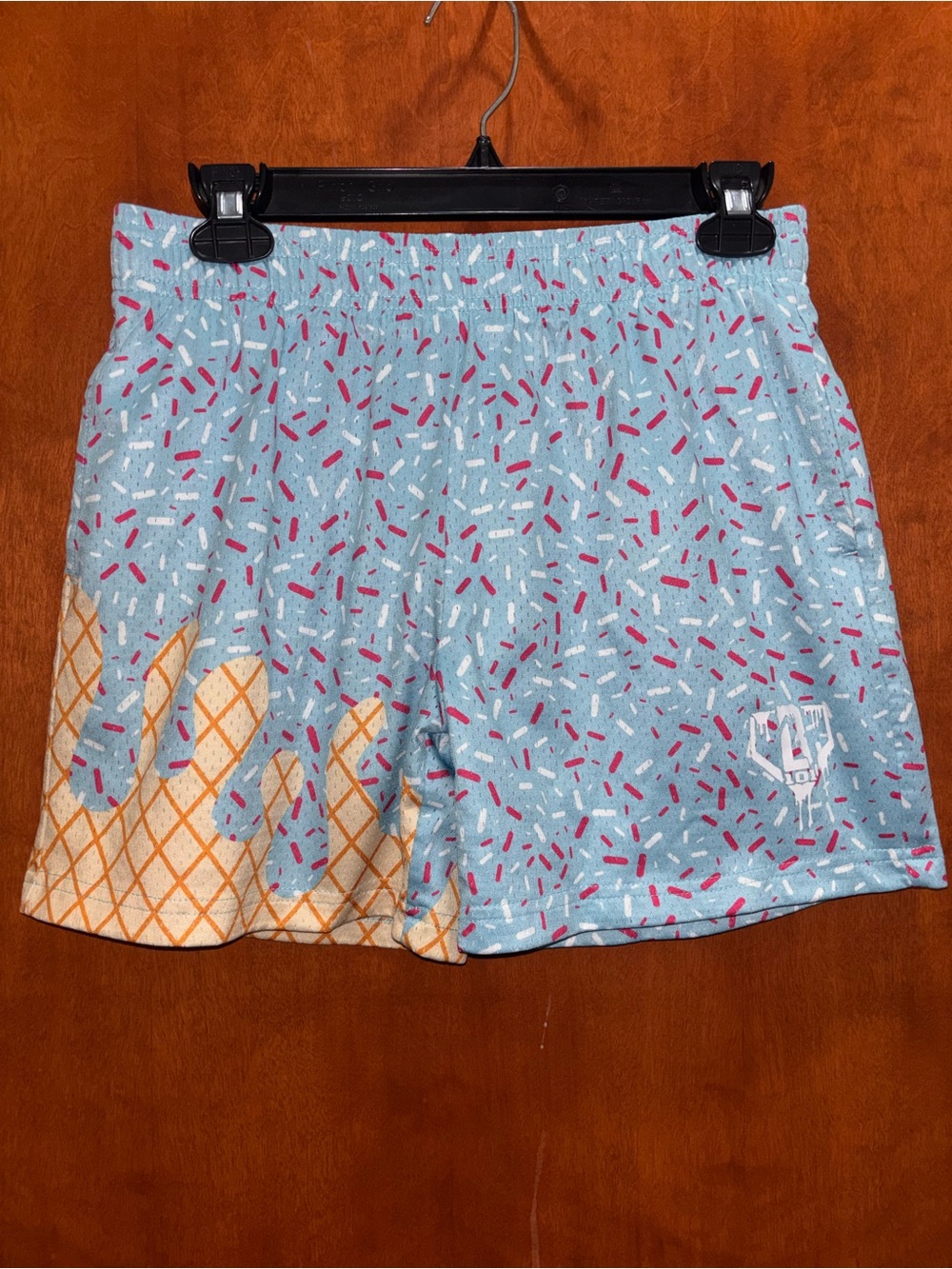 Kids Light Blue Ice Cream Print Shorts
